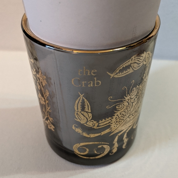 Smokey glass CANCER horoscope mug with gold accents crab and stats - Picture 5 of 9